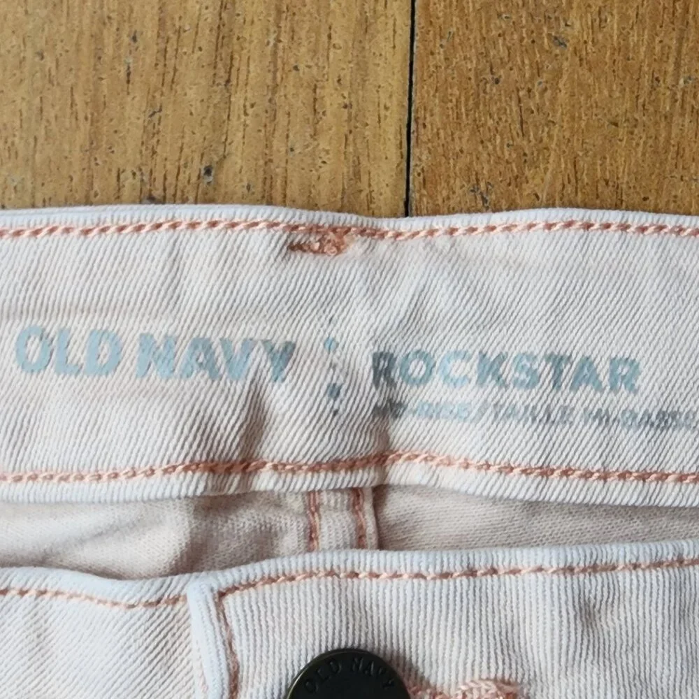 Old Navy Pale Pink Rock Star High Rise Skinny Jeans Size 6